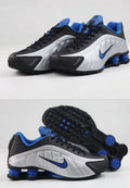 The Nike Shox R4 Silver/Blue Shox
