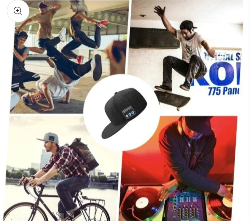 Bluetooth Headset Cap, Speaker Hat, Head Circumference 56-60cm,Hip Hop Hat
