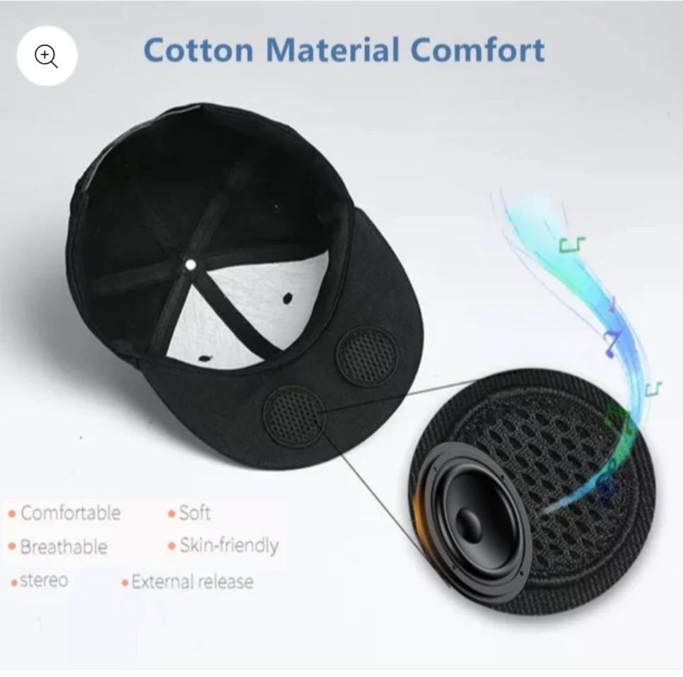 Bluetooth Headset Cap, Speaker Hat, Head Circumference 56-60cm,Hip Hop Hat